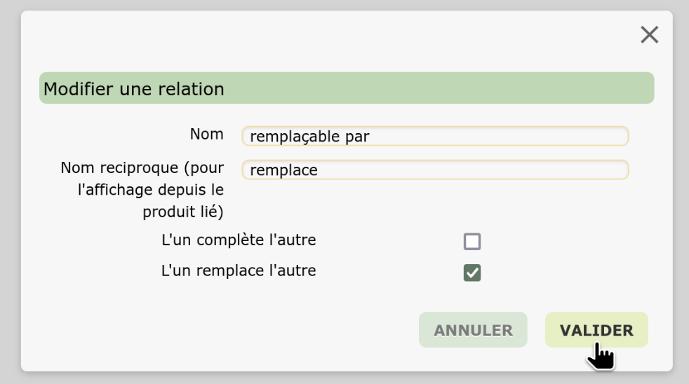 Types de relations entre produits