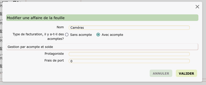 Changer le type de facturation